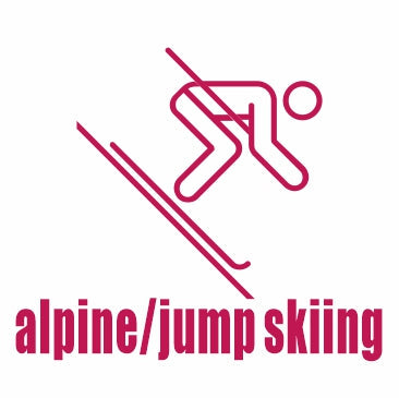 Alpine skiing jump skiing