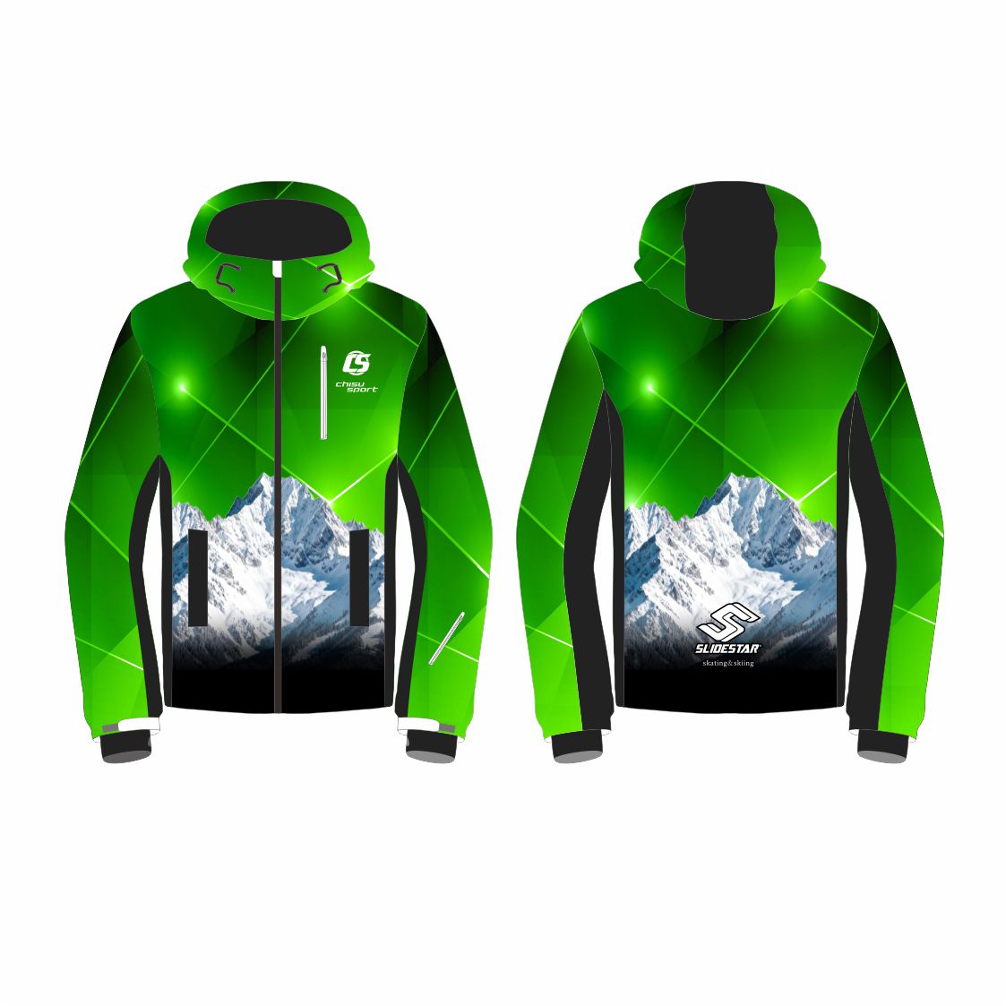 slidestar All-Over Print Ski Jacket | Lightweight Thermal Sublimation Snowboard Coat